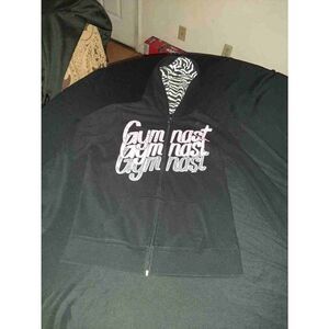 Girls Size 16 Justice Gymnast Full Zip Hoodie Pink Black Sequins Embellished